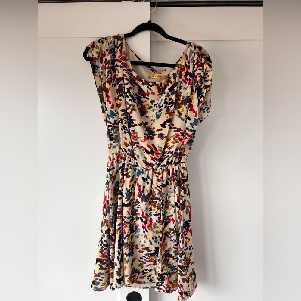 Alice and Olivia patterned wrap-style dress, size small.